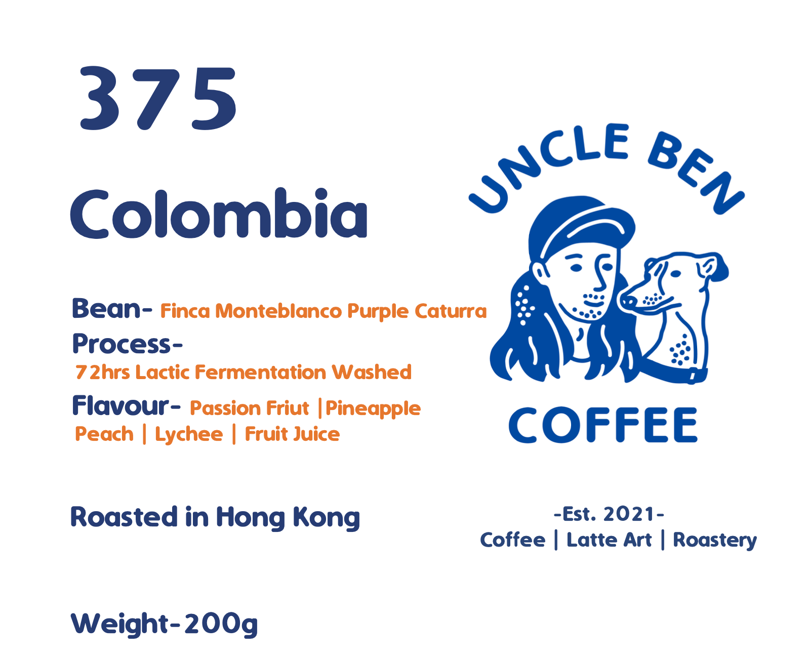 375 Colombia Coffee Beans Uncle Ben Coffee